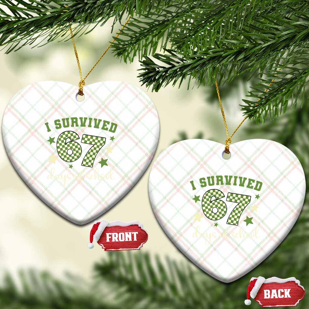 I Survived 67 Days of School Ceramic Ornament Funny Six Seven Meme Students Teacher Celebration - Wonder Print Shop