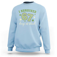 I Survived 67 Days of School Sweatshirt Funny Six Seven Meme Students Teacher Celebration - Wonder Print Shop