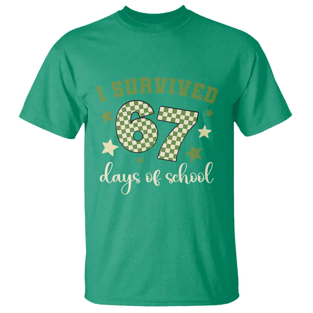 I Survived 67 Days of School T Shirt Funny Six Seven Meme Students Teacher Celebration - Wonder Print Shop