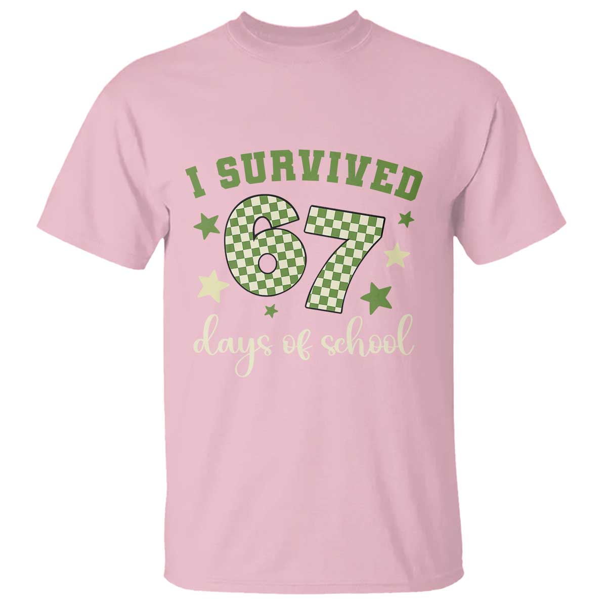 I Survived 67 Days of School T Shirt Funny Six Seven Meme Students Teacher Celebration - Wonder Print Shop