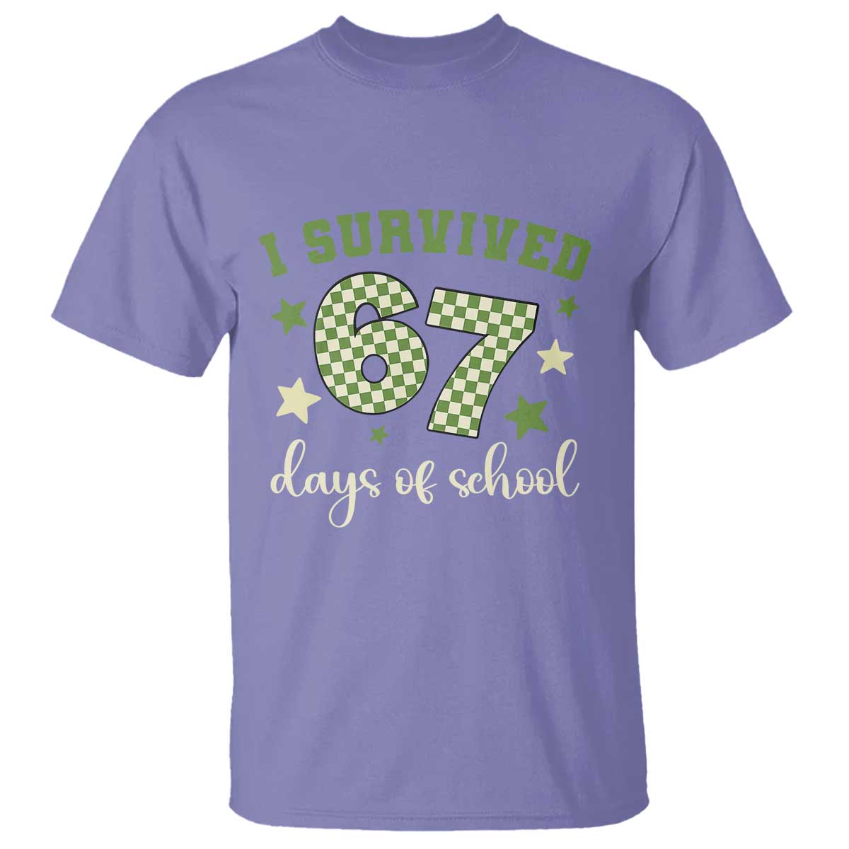 I Survived 67 Days of School T Shirt Funny Six Seven Meme Students Teacher Celebration - Wonder Print Shop