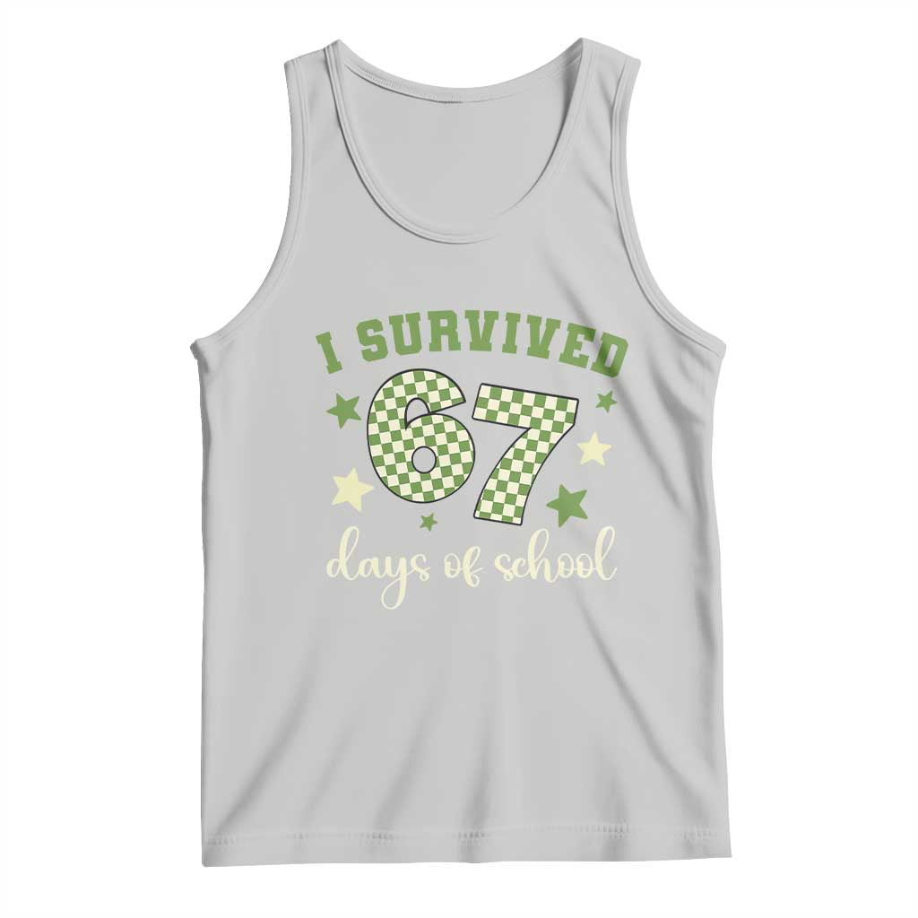 I Survived 67 Days of School Tank Top Funny Six Seven Meme Students Teacher Celebration - Wonder Print Shop