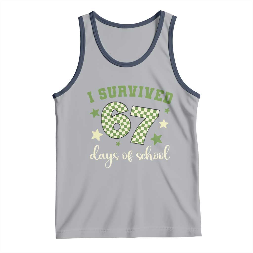 I Survived 67 Days of School Tank Top Funny Six Seven Meme Students Teacher Celebration - Wonder Print Shop