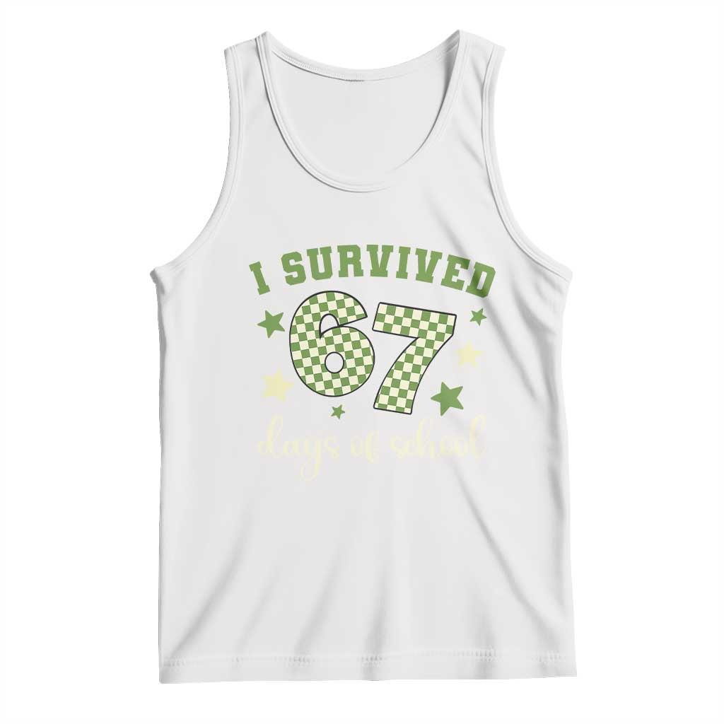 I Survived 67 Days of School Tank Top Funny Six Seven Meme Students Teacher Celebration - Wonder Print Shop