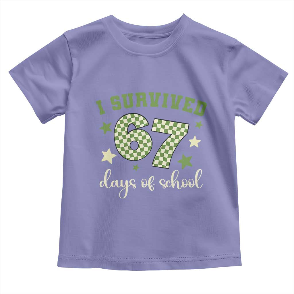 I Survived 67 Days of School Toddler T Shirt Funny Six Seven Meme Students Teacher Celebration - Wonder Print Shop