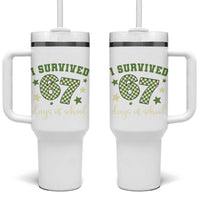I Survived 67 Days of School Tumbler With Handle Funny Six Seven Meme Students Teacher Celebration - Wonder Print Shop