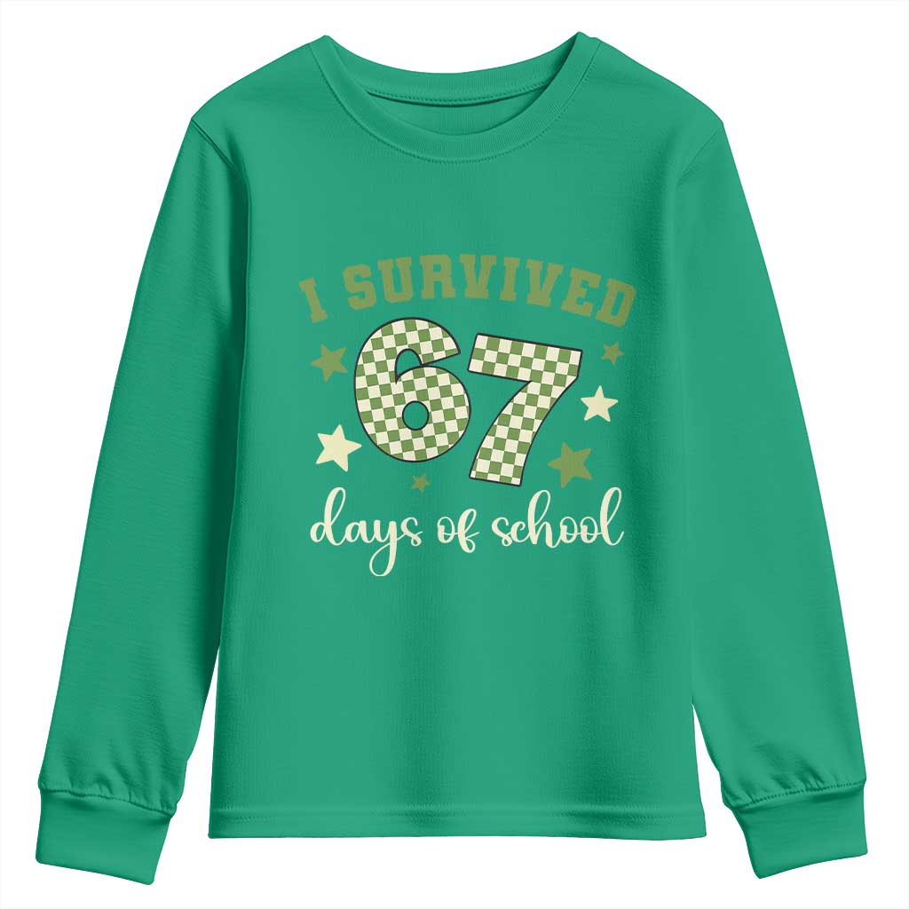 I Survived 67 Days of School Youth Sweatshirt Funny Six Seven Meme Students Teacher Celebration - Wonder Print Shop