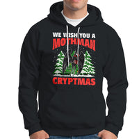 Mothman Christmas Hoodie We Wish You A Mothman Cryptmas Cryptid Cryptidcore - Wonder Print Shop