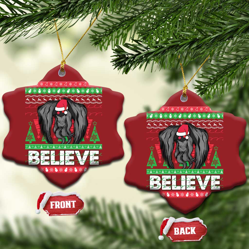 Xmas Mothman Christmas Ornament Believe Cryptmas Cryptid Monster Point Pleasant - Wonder Print Shop