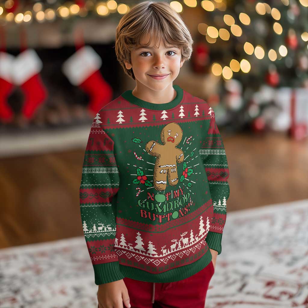 Funny Gingerbread Ugly Christmas Sweater Not My Gumdrop Buttons Christmas Cookie - Wonder Print Shop