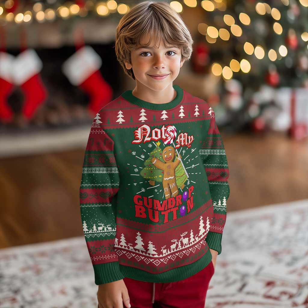Funny Gingerbread Ugly Christmas Sweater Not My Gumdrop Buttons Christmas Cookie Candy - Wonder Print Shop