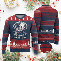 Drinking Skeleton Ugly Christmas Sweater When You're Dead Inside But It's New Year - Wonder Print Shop