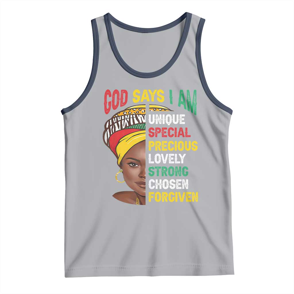 Proud Black Woman Tank Top God Says I Am Melanin Girl Pride