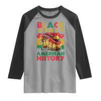 Black History Is American History Raglan Shirt African American Pride Flag Raised Fist