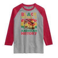 Black History Is American History Raglan Shirt African American Pride Flag Raised Fist