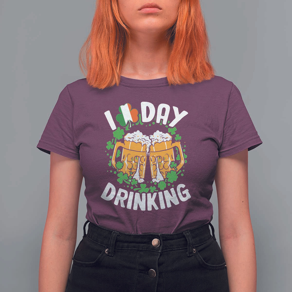 Funny St Patricks Day T Shirt For Women I Love Day Drinking Beer Lover Drink Team
