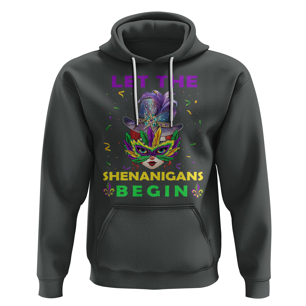 Funny Mardi Gras Hoodie Let The Shenanigans Begin - Wonder Print Shop
