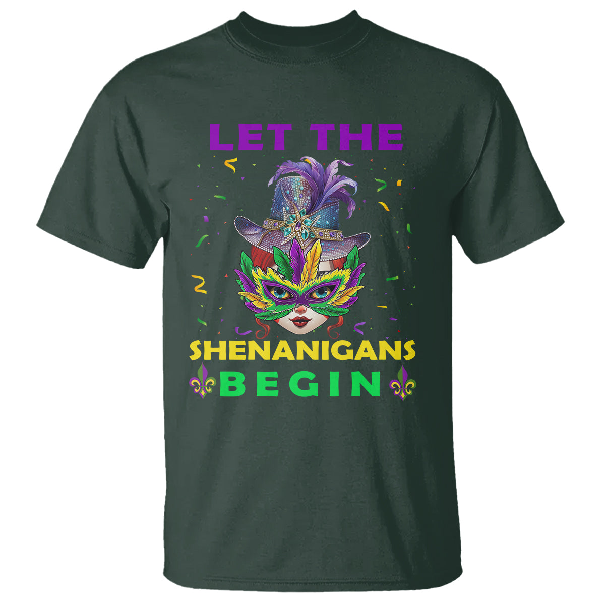 Funny Mardi Gras T Shirt Let The Shenanigans Begin - Wonder Print Shop