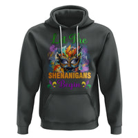 Funny Mardi Gras Hoodie Let The Shenanigans Begin Mask Carnival Lover - Wonder Print Shop
