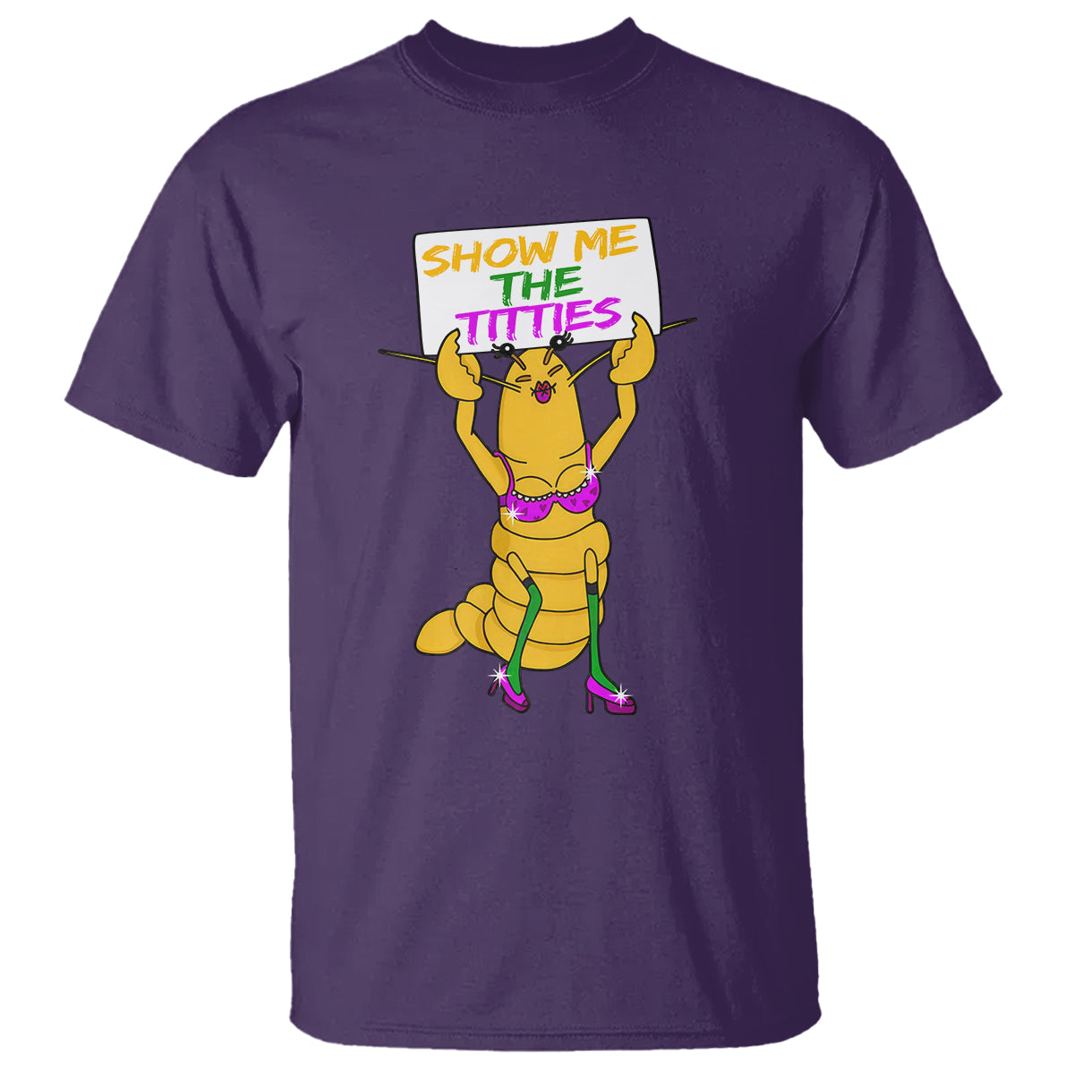 Funny Mardi Gras T Shirt Show Me The Titties Sexy Crawfish - Wonder Print Shop