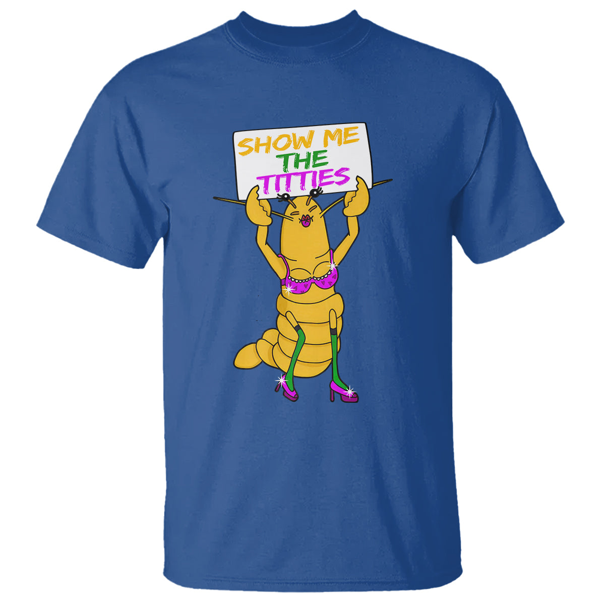 Funny Mardi Gras T Shirt Show Me The Titties Sexy Crawfish - Wonder Print Shop