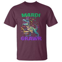 Funny Mardi Gras Dinosaur T Shirt Mardi Grawr Rex - Wonder Print Shop