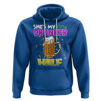 Funny Mardi Gras Drinking Couple Matching Hoodie She's My Drunker Half - Wonder Print Shop