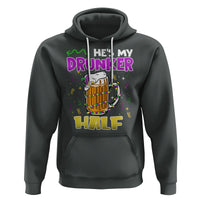 Funny Mardi Gras Drinking Couple Matching Hoodie He's My Drunker Half - Wonder Print Shop