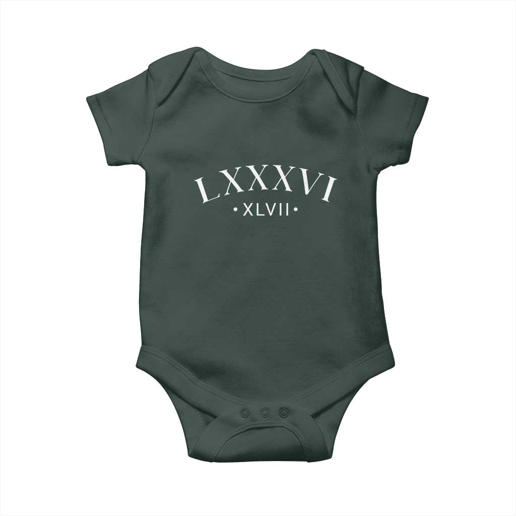 LXXXVI XLVII Baby Onesie 86 47 Roman Numerals