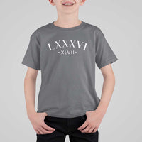 LXXXVI XLVII T Shirt For Kid 86 47 Roman Numerals