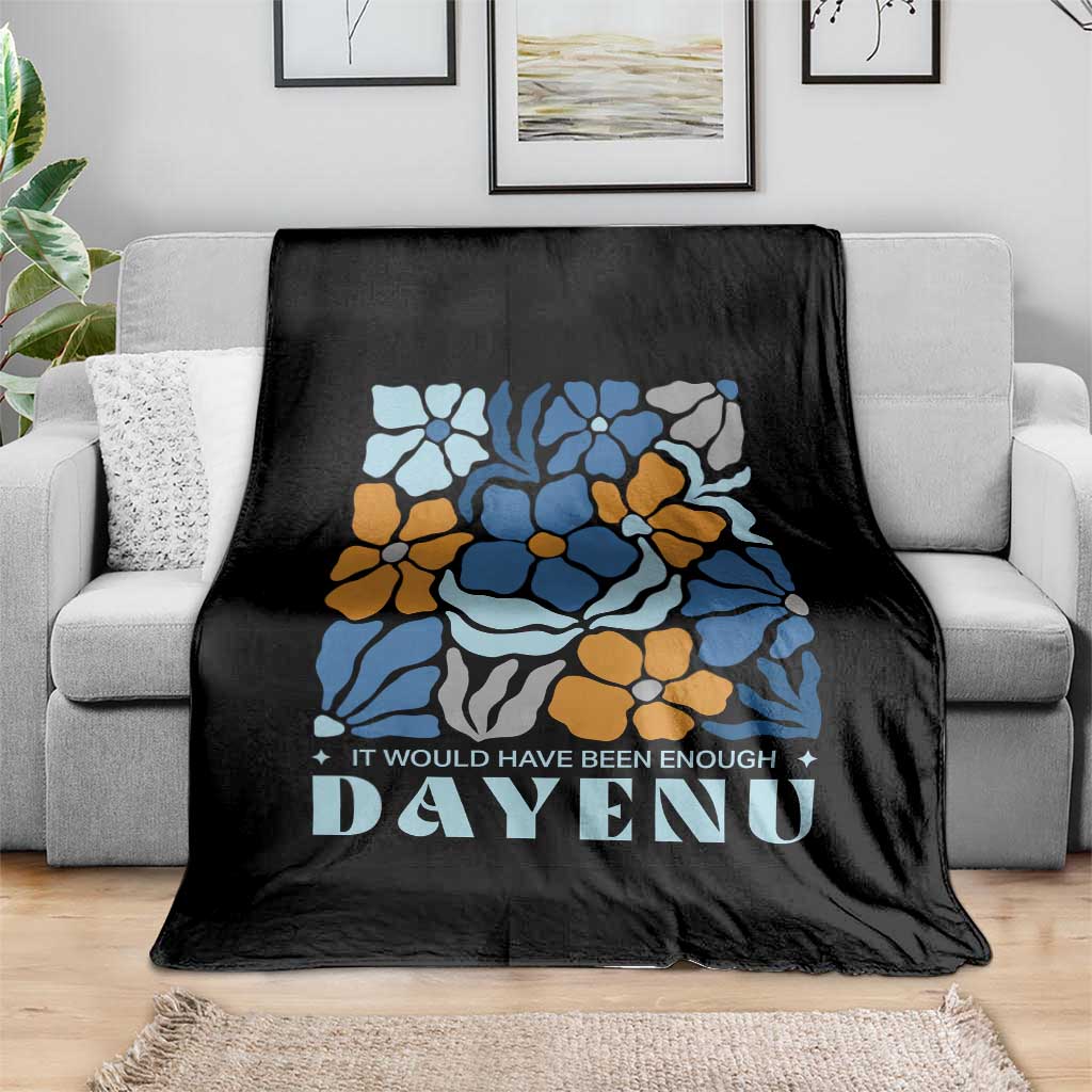 Dayenu Passover Jewish Holiday Floral Retro Throw Blanket It Would Have Been Enough Meaningful Seder Gift