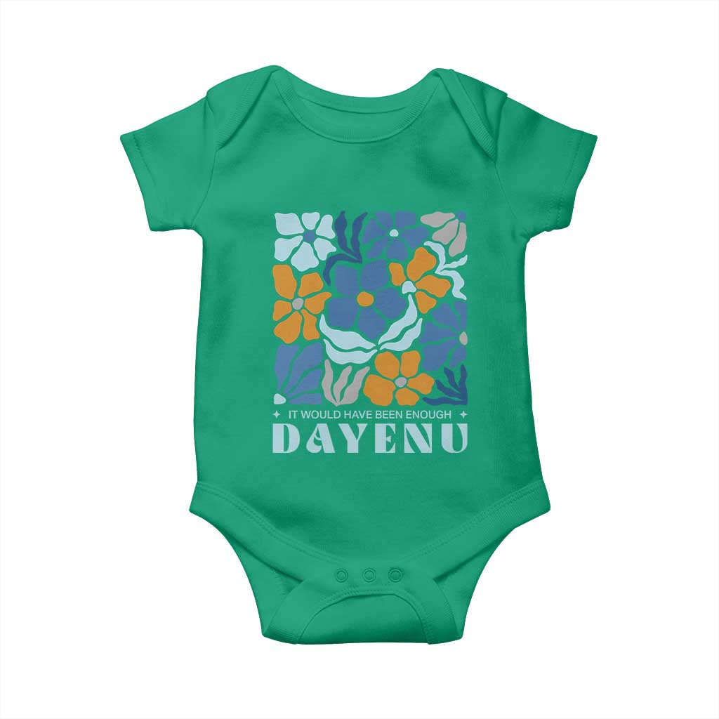 Dayenu Passover Jewish Holiday Floral Retro Baby Onesie It Would Have Been Enough Meaningful Seder Gift