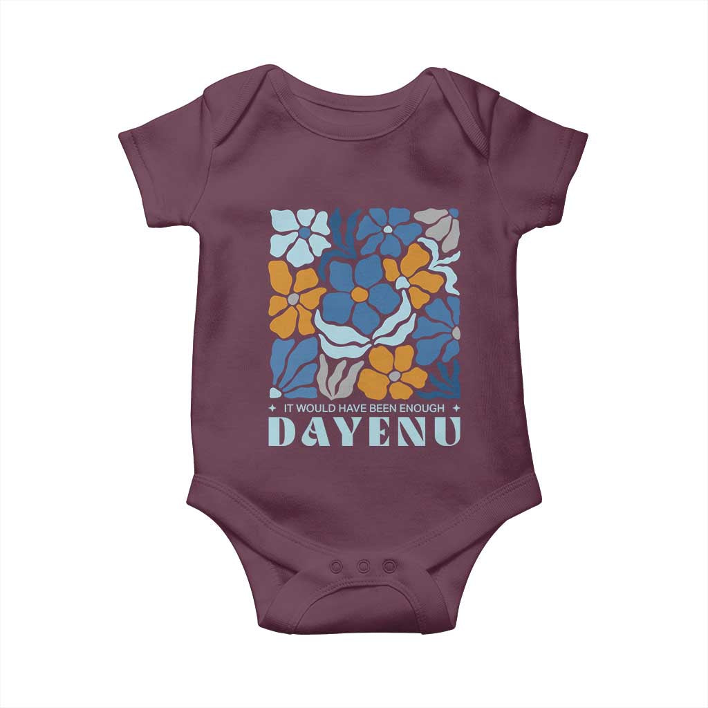 Dayenu Passover Jewish Holiday Floral Retro Baby Onesie It Would Have Been Enough Meaningful Seder Gift