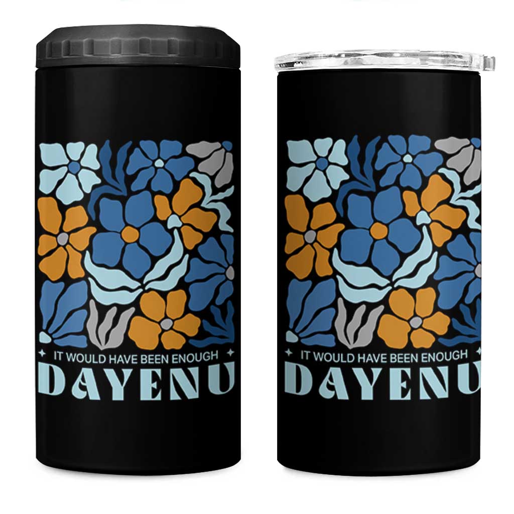 Dayenu Passover Jewish Holiday Floral Retro 4 in 1 Can Cooler Tumbler It Would Have Been Enough Meaningful Seder Gift