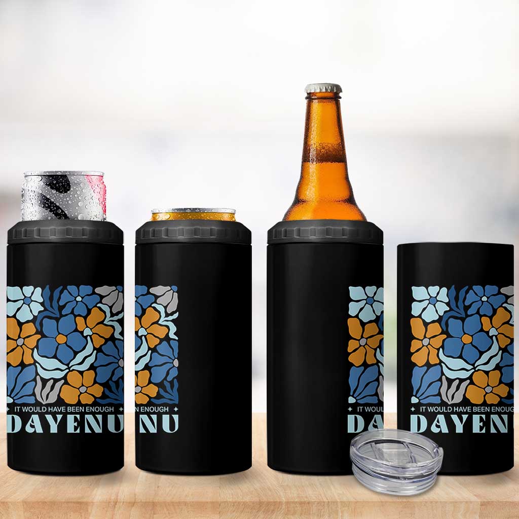 Dayenu Passover Jewish Holiday Floral Retro 4 in 1 Can Cooler Tumbler It Would Have Been Enough Meaningful Seder Gift