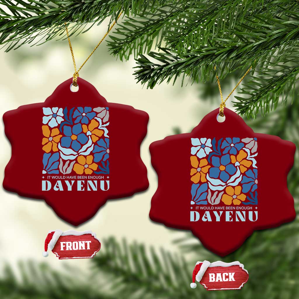 Dayenu Passover Jewish Holiday Floral Retro Ceramic Ornament It Would Have Been Enough Meaningful Seder Gift