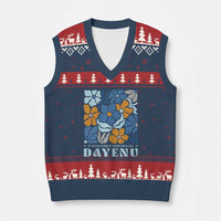 Dayenu Passover Jewish Holiday Floral Retro V-Neck Knit Sweater Vest It Would Have Been Enough Meaningful Seder Gift