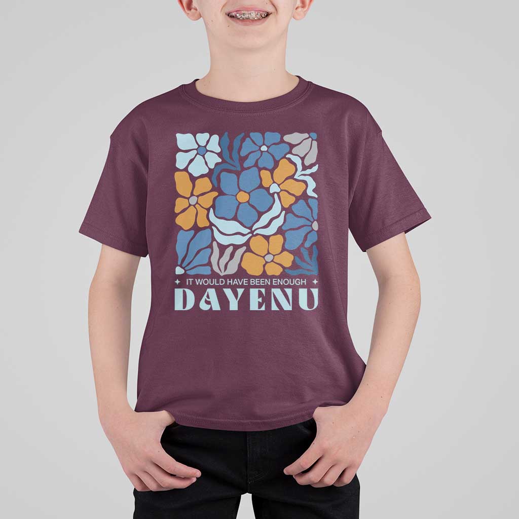 Dayenu Passover Jewish Holiday Floral Retro T Shirt For Kid It Would Have Been Enough Meaningful Seder Gift