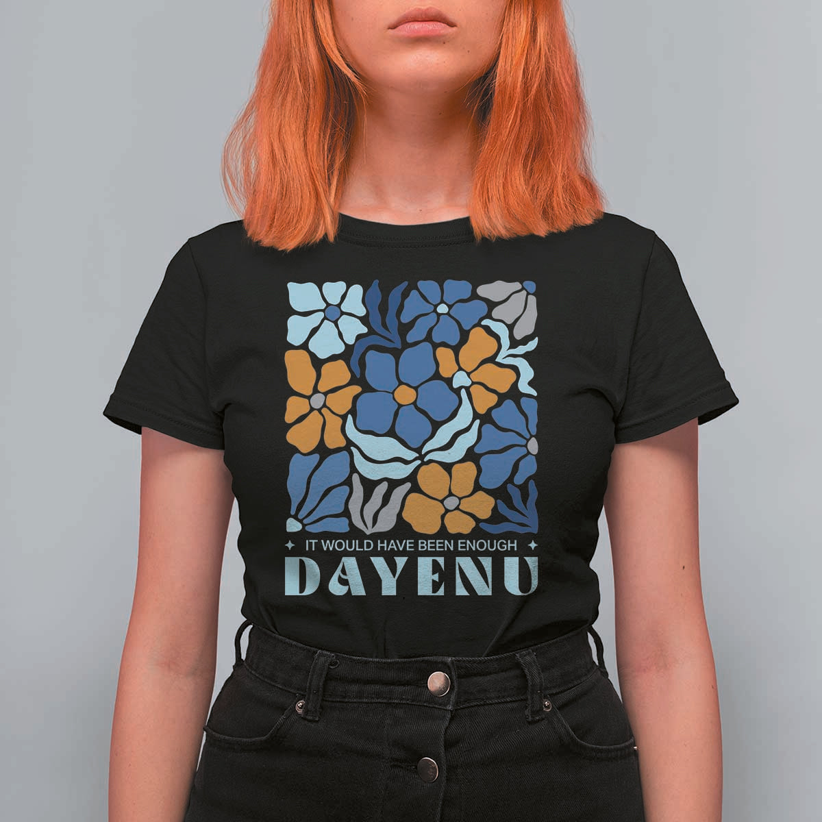 Dayenu Passover Jewish Holiday Floral Retro T Shirt For Women It Would Have Been Enough Meaningful Seder Gift
