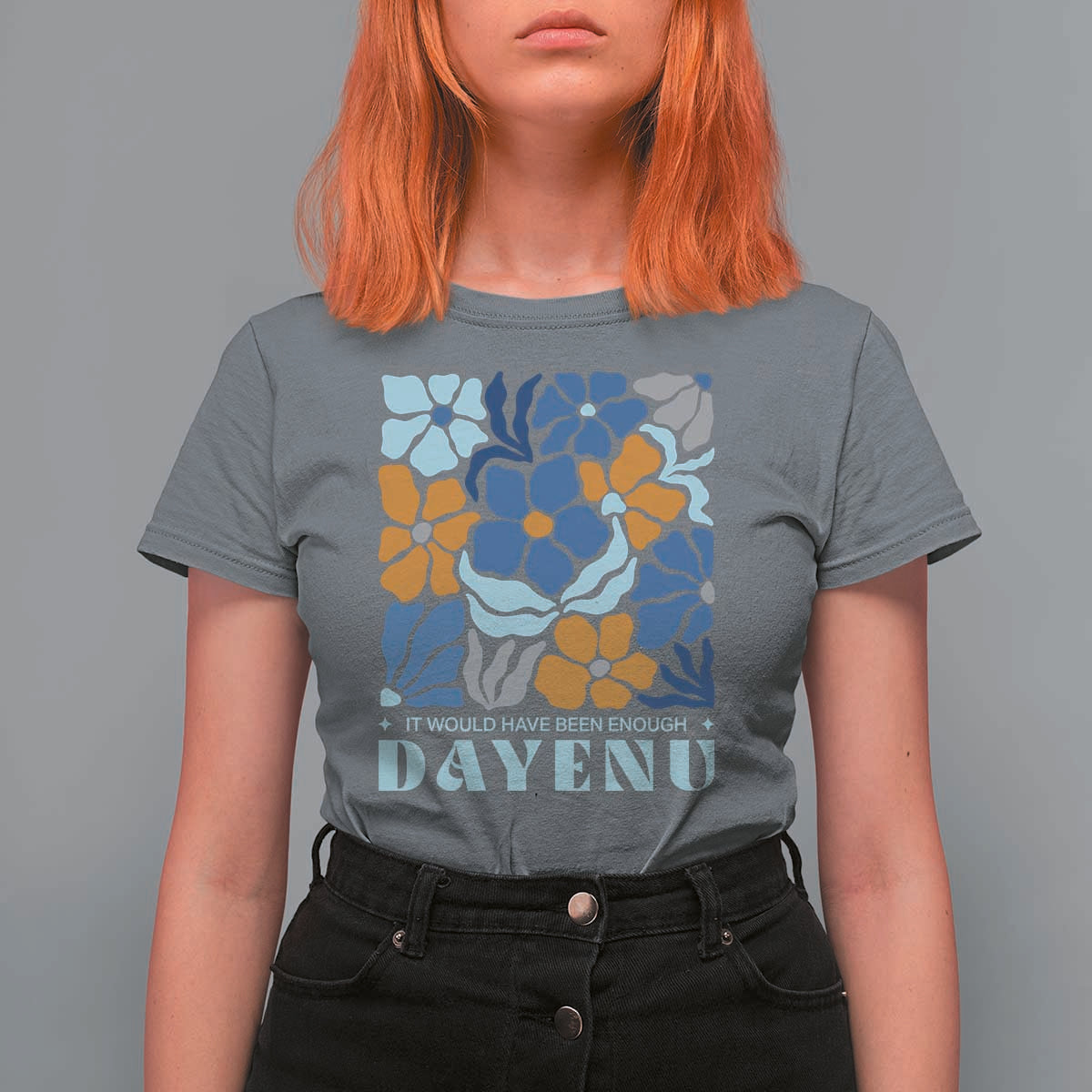 Dayenu Passover Jewish Holiday Floral Retro T Shirt For Women It Would Have Been Enough Meaningful Seder Gift