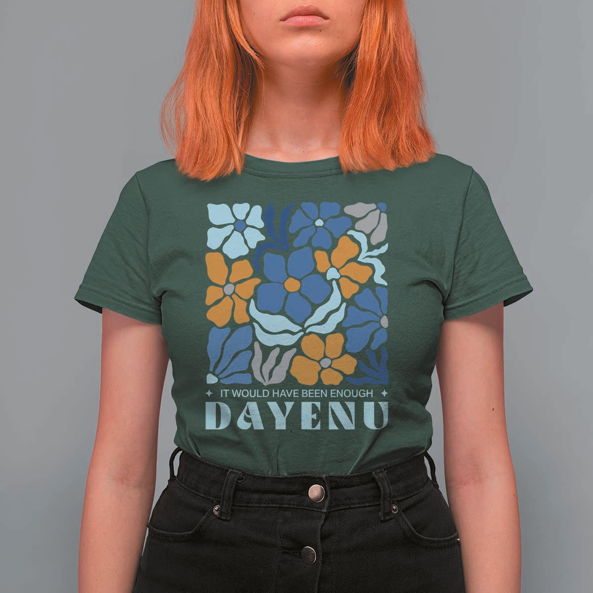 Dayenu Passover Jewish Holiday Floral Retro T Shirt For Women It Would Have Been Enough Meaningful Seder Gift