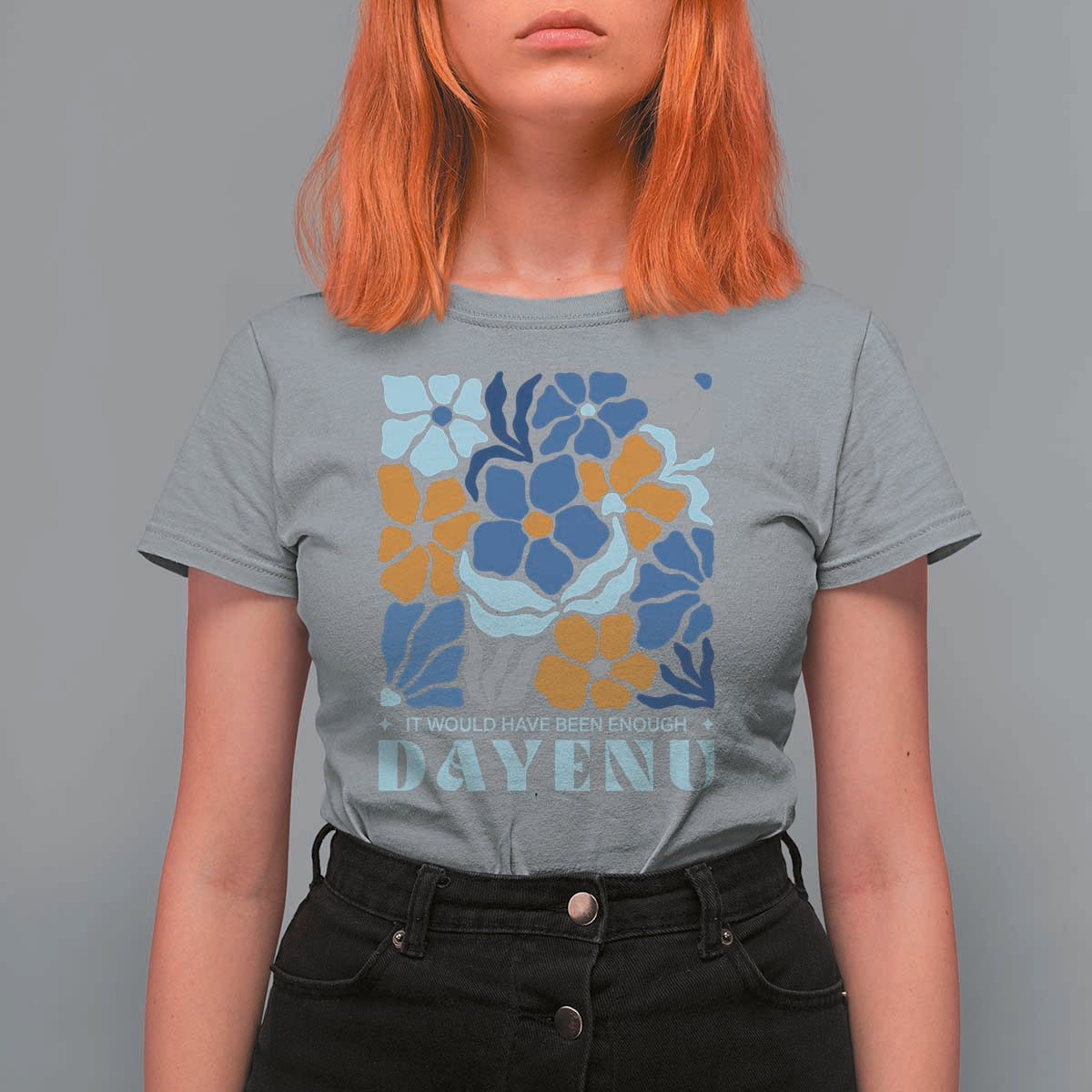 Dayenu Passover Jewish Holiday Floral Retro T Shirt For Women It Would Have Been Enough Meaningful Seder Gift