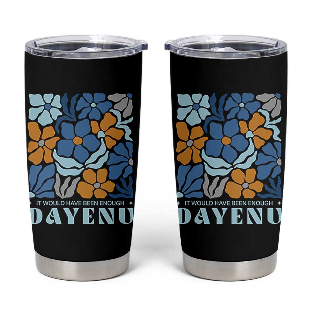 Dayenu Passover Jewish Holiday Floral Retro Tumbler Cup It Would Have Been Enough Meaningful Seder Gift