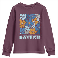 Dayenu Passover Jewish Holiday Floral Retro Youth Sweatshirt It Would Have Been Enough Meaningful Seder Gift