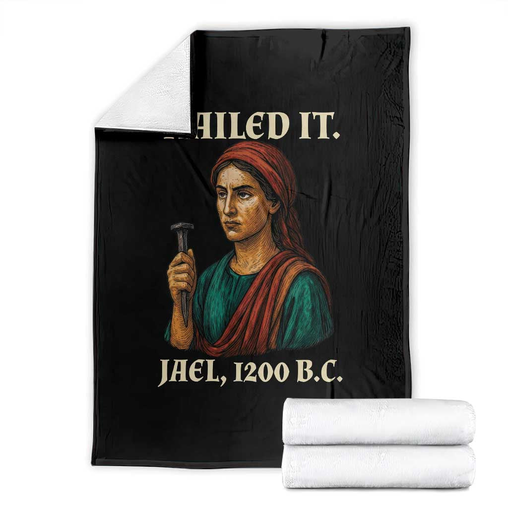 Funny Biblical Jael Nailed It Vintage Throw Blanket Strong Woman Bible Story Dark Humor Meme