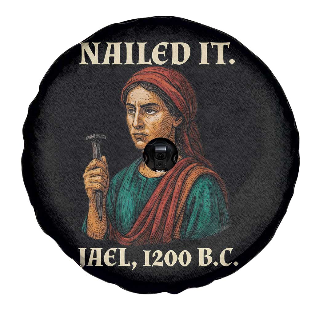Funny Biblical Jael Nailed It Vintage Spare Tire Cover Strong Woman Bible Story Dark Humor Meme
