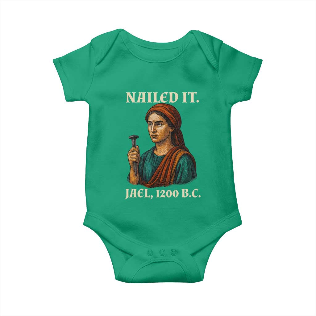 Funny Biblical Jael Nailed It Vintage Baby Onesie Strong Woman Bible Story Dark Humor Meme