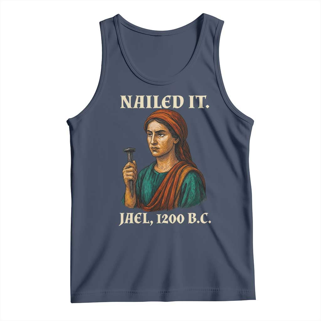 Funny Biblical Jael Nailed It Vintage Tank Top Strong Woman Bible Story Dark Humor Meme