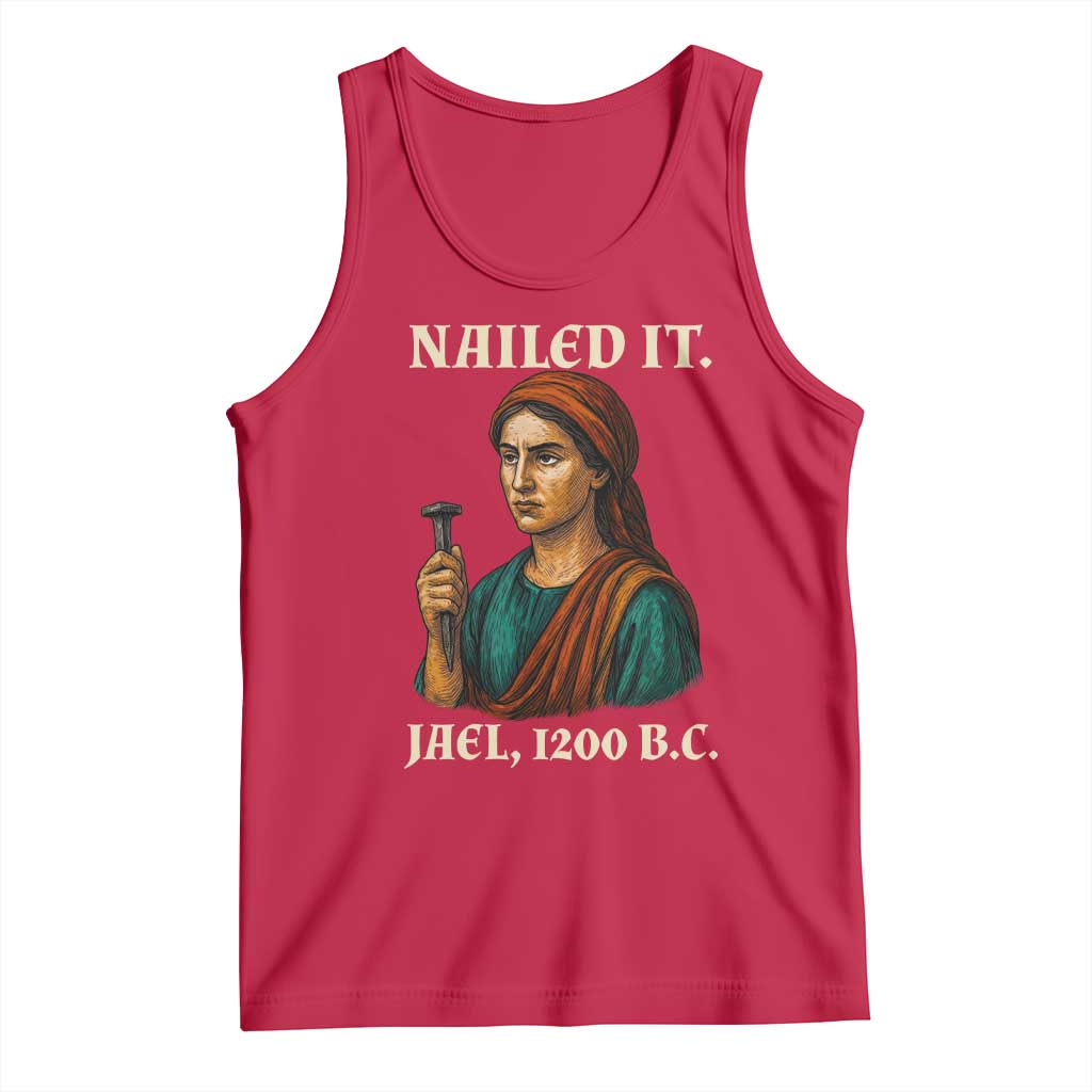 Funny Biblical Jael Nailed It Vintage Tank Top Strong Woman Bible Story Dark Humor Meme