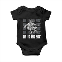 He Is Rizzin Funny Christian Easter Skateboarding Jesus Meme Baby Onesie Faith Humor Trendy Youth Gift